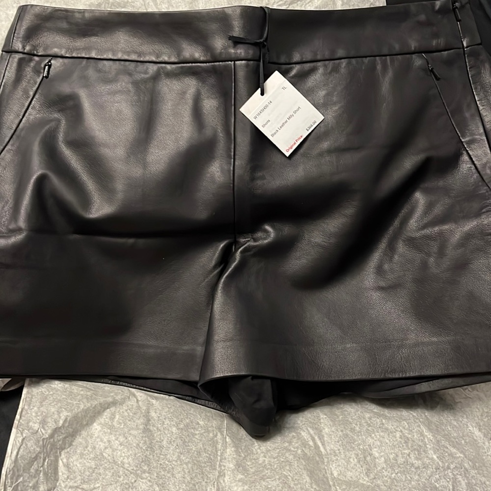 Worth leather shorts size 14 Black